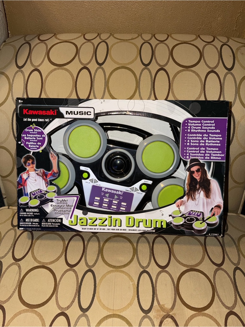 Kawasaki Music Jazzin Drum Toy Brand New In Box Never Used Great Condition VTG T